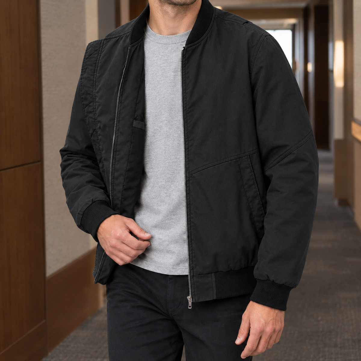 Bomberjacke Herren Relaxed Fit Freizeit