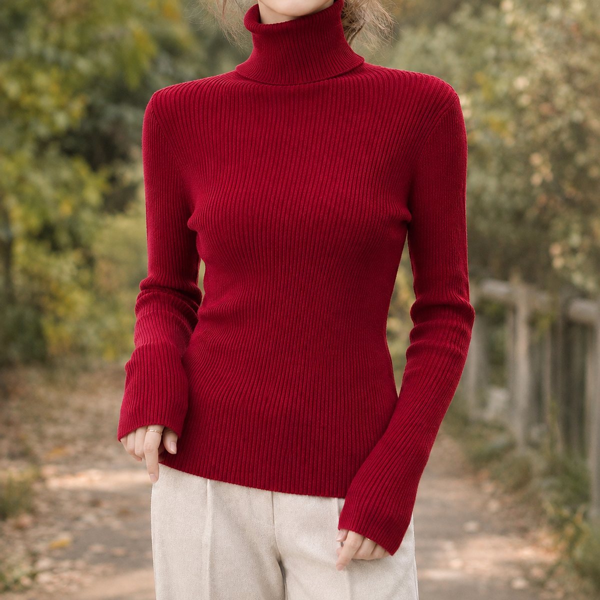 Damen Rollkragenpullover Slim Fit Freizeit Winter