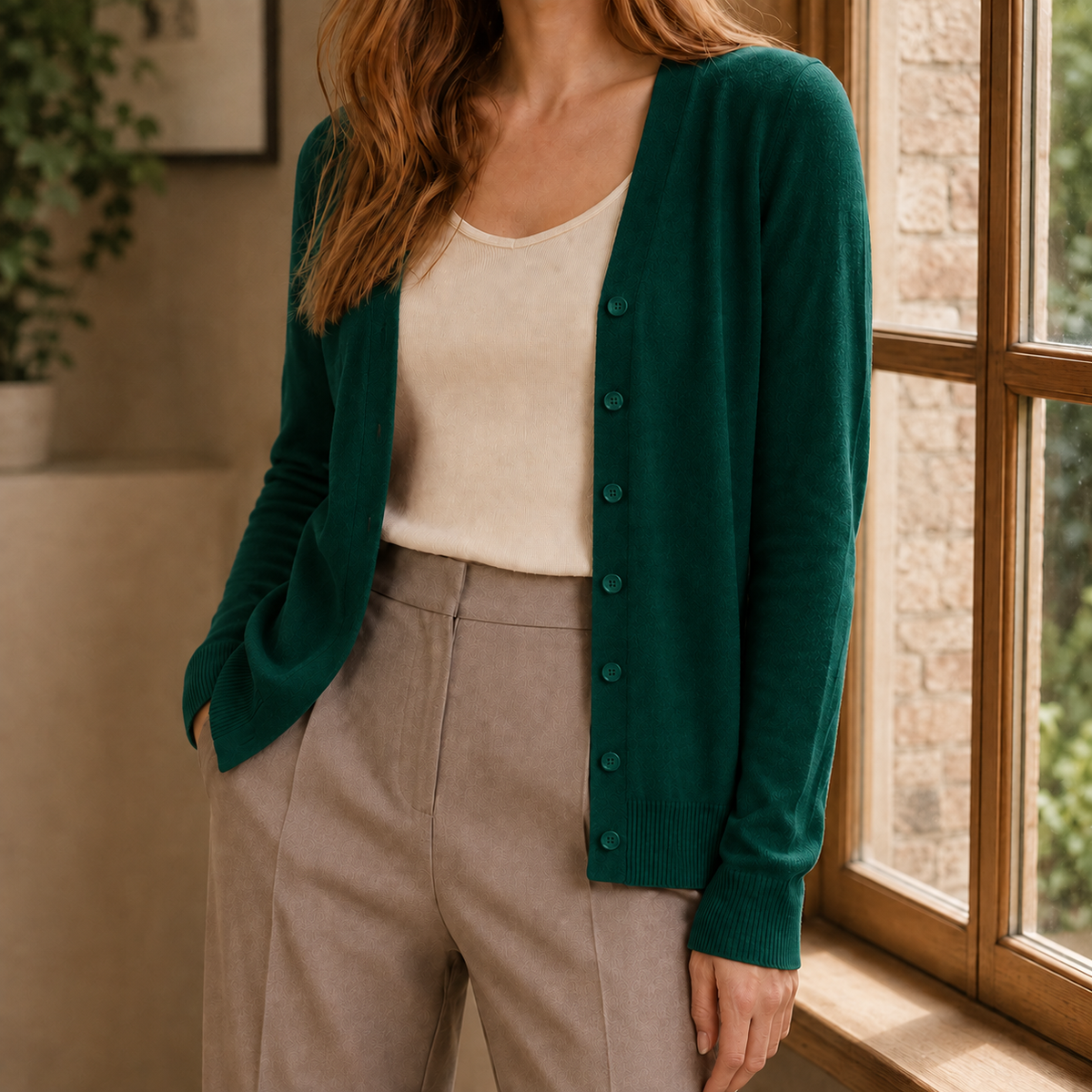 Damen V-Ausschnitt Pullover Regular Fit Freizeit