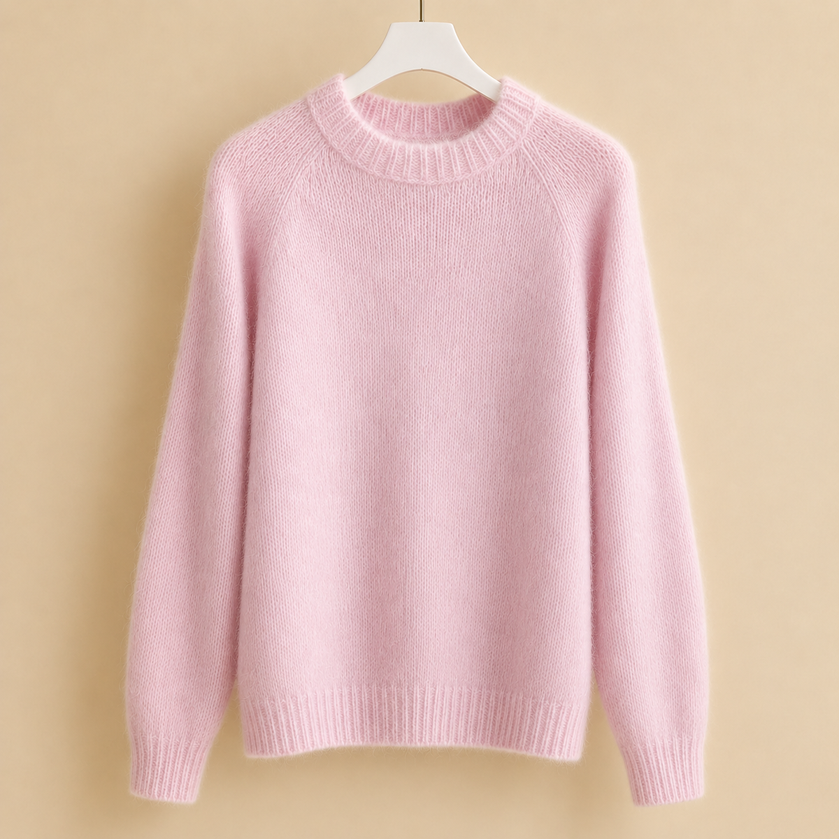 Damen Pullover Relaxed Fit mit Raglanärmeln und gebürsteter Oberfläche