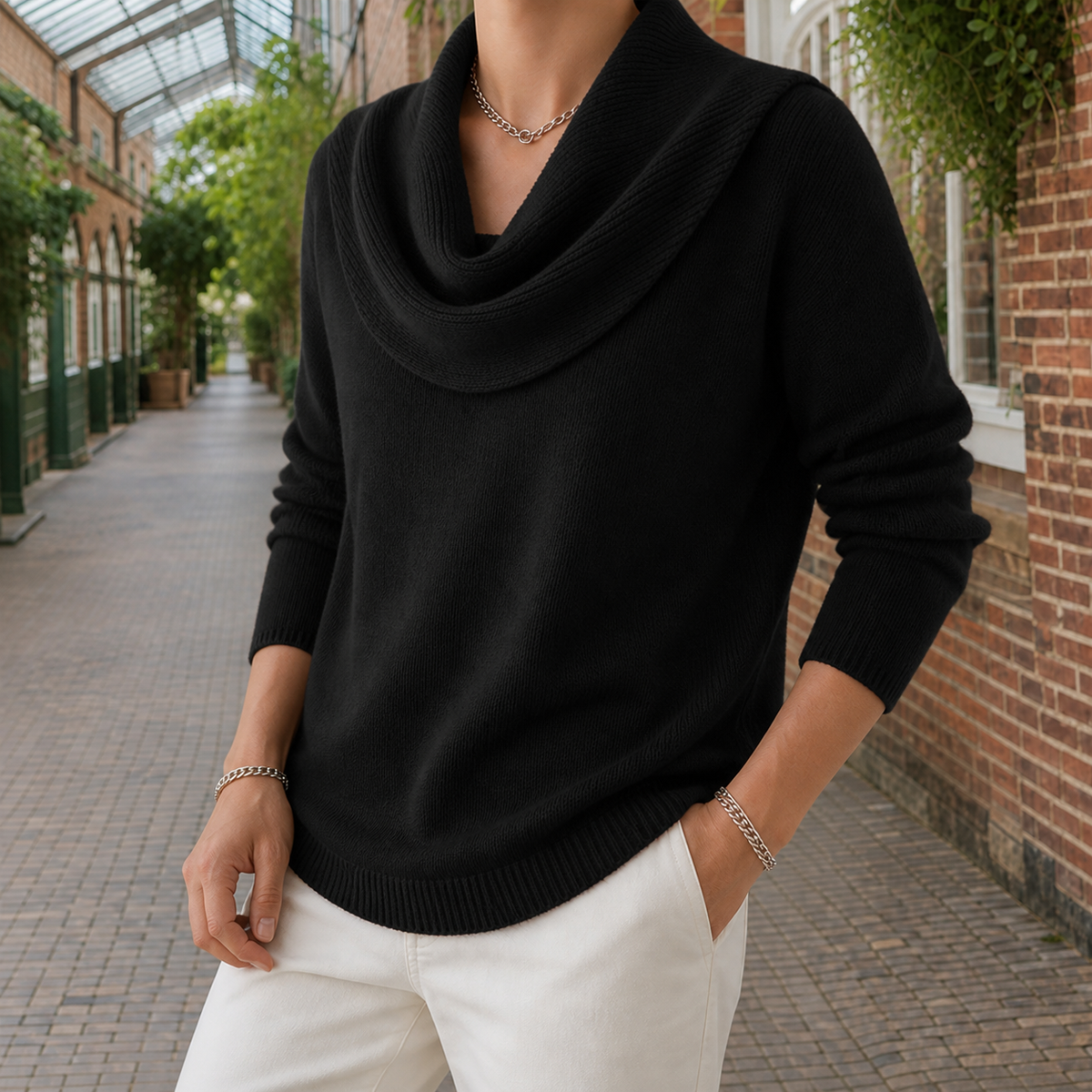 Damen Pullover Relaxed Fit mit Schalkragen