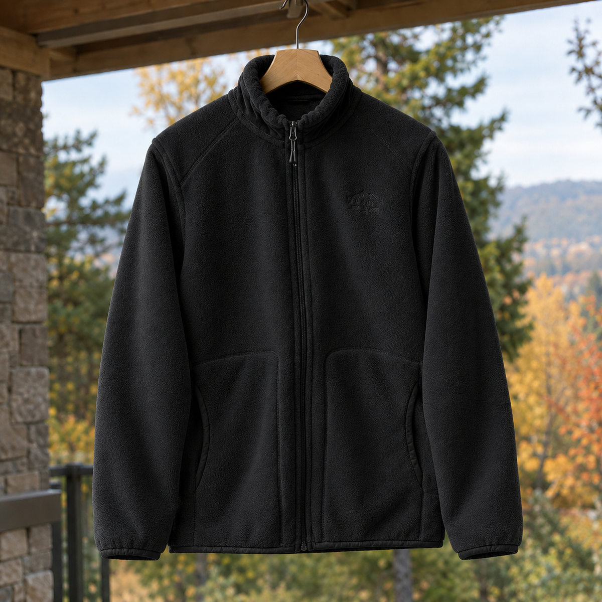 Fleecejacke Herren Regular Fit Freizeit mit Stehkragen
