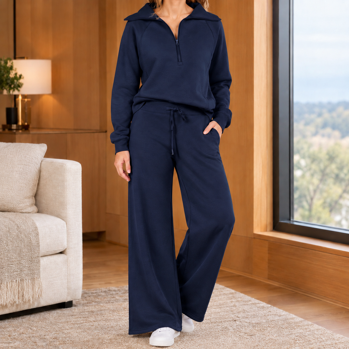 Damen Weitbein-Set Relaxed Fit Freizeit