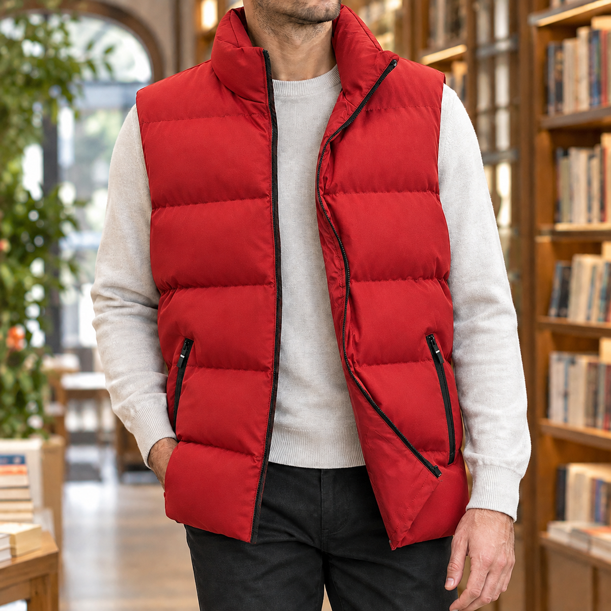 Pufferweste Herren Regular Fit Freizeit Ärmellos