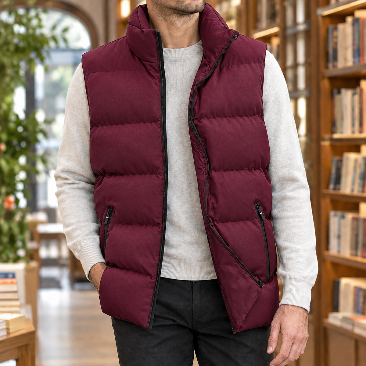 Pufferweste Herren Regular Fit Freizeit Ärmellos