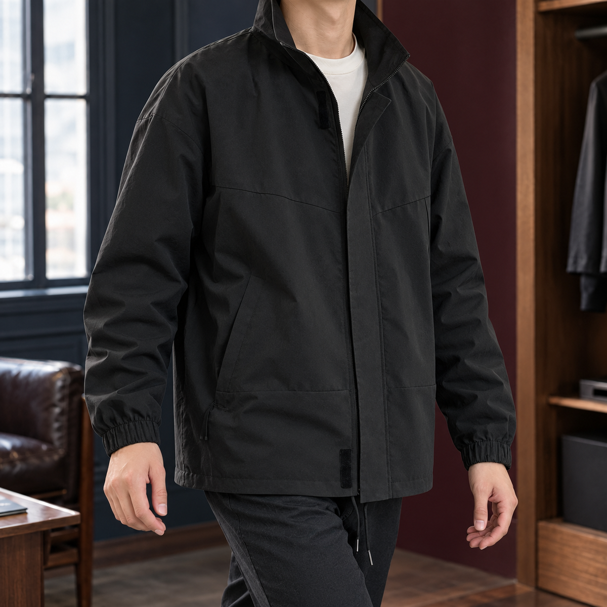 Damen Stehkragenjacke Regular Fit Freizeit lässig