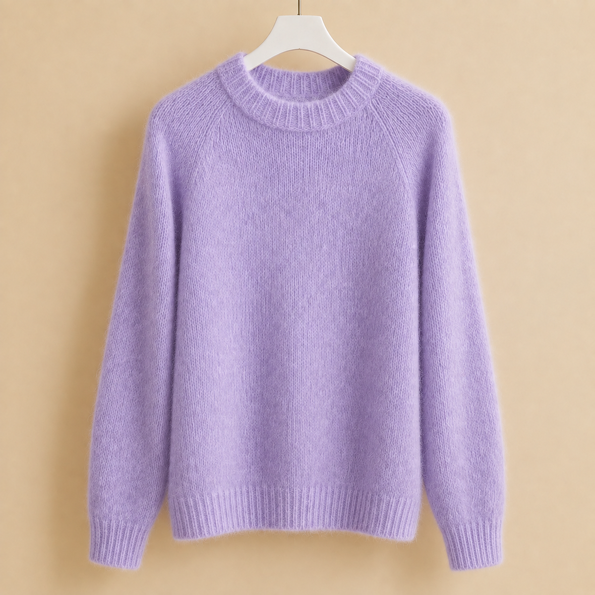 Damen Pullover Relaxed Fit mit Raglanärmeln und gebürsteter Oberfläche