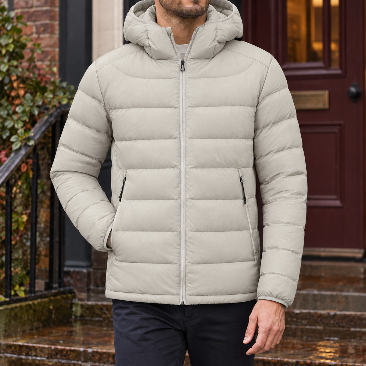 Kapuzenjacke Damen Regular Fit Freizeit mit Steppnähten