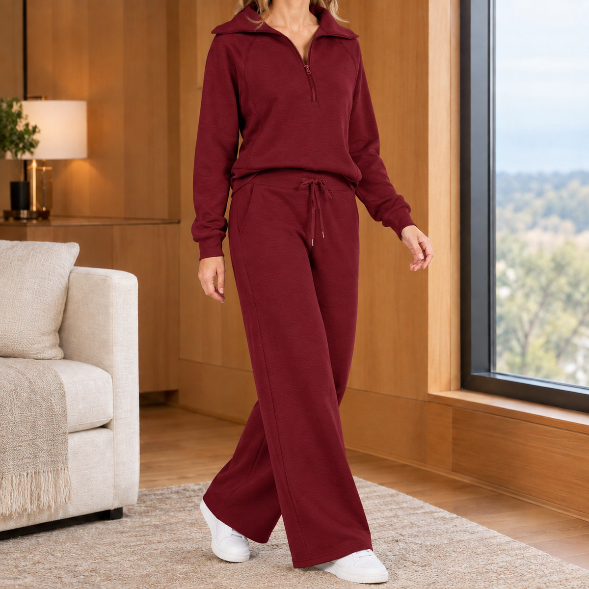 Damen Weitbein-Set Relaxed Fit Freizeit