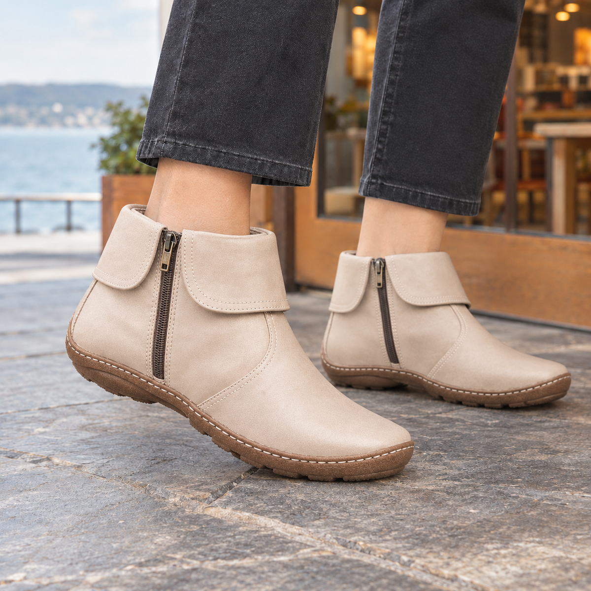 Damen Ankle Boots Regular Fit Freizeit mit Reißverschluss