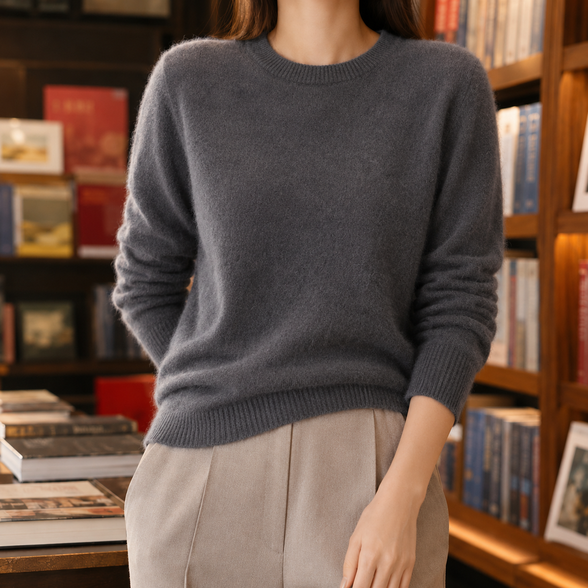 Damen Wollpullover Regular Fit Casual Relaxed