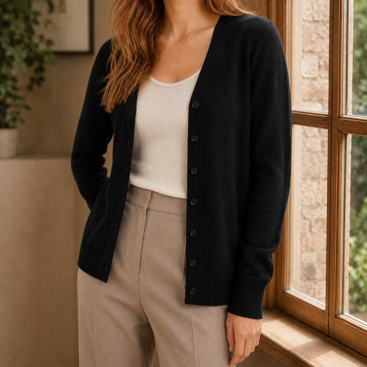 Damen V-Ausschnitt Pullover Regular Fit Freizeit