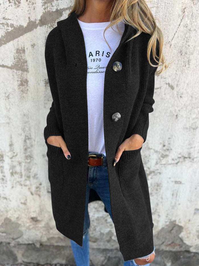 Damen Lange Strickjacke Elegant Casual Herbst
