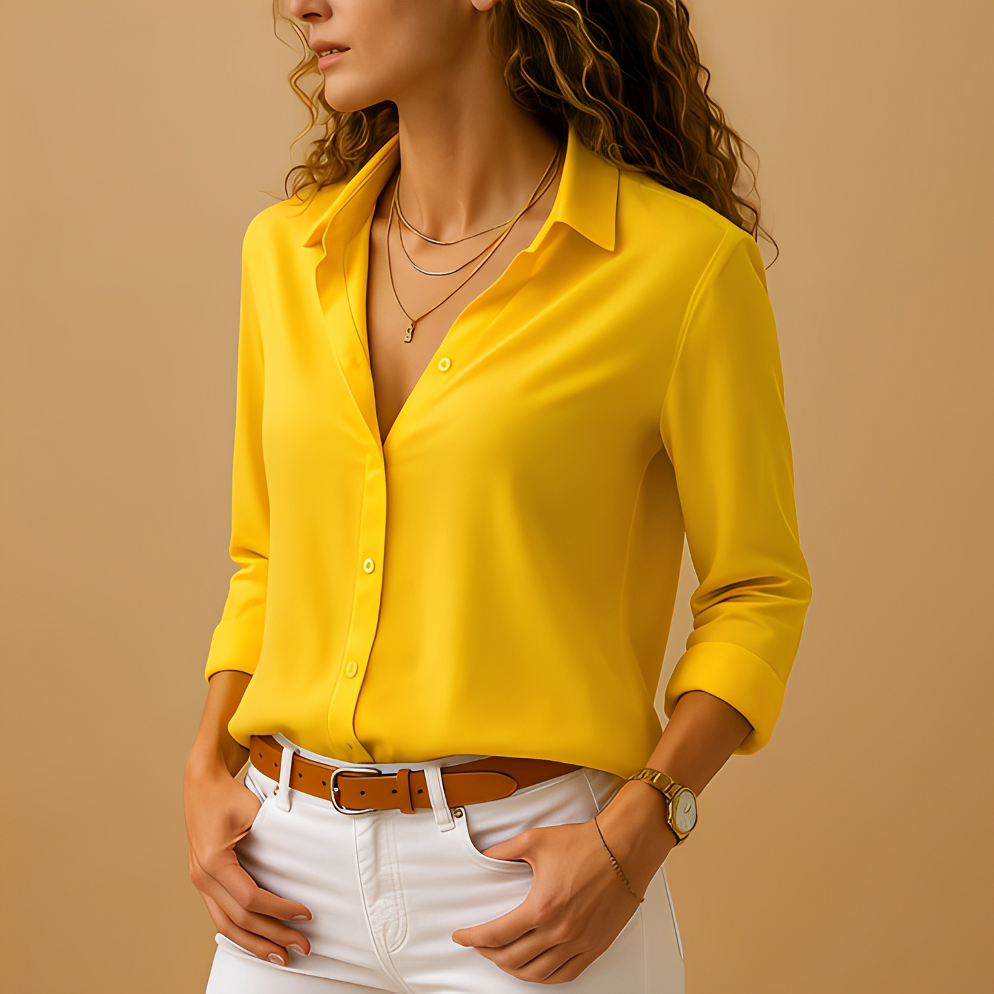 Damen Langarmbluse Regular Fit Casual Elegant