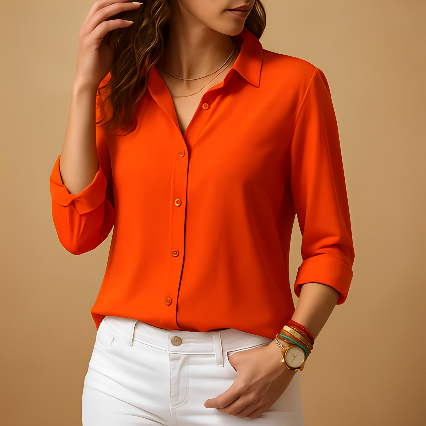 Damen Langarmbluse Regular Fit Casual Elegant
