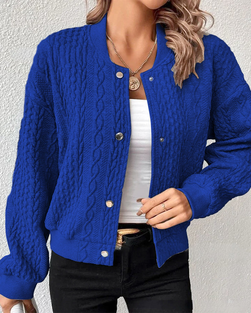 Damen Cardigan Slim Fit Freizeit mit feinem Strukturmuster