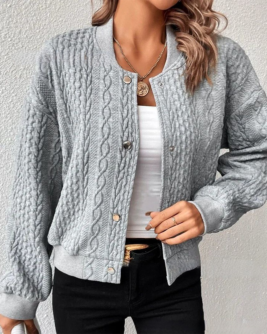Damen Cardigan Slim Fit Freizeit mit feinem Strukturmuster