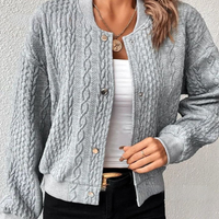 Damen Cardigan Slim Fit Freizeit mit feinem Strukturmuster