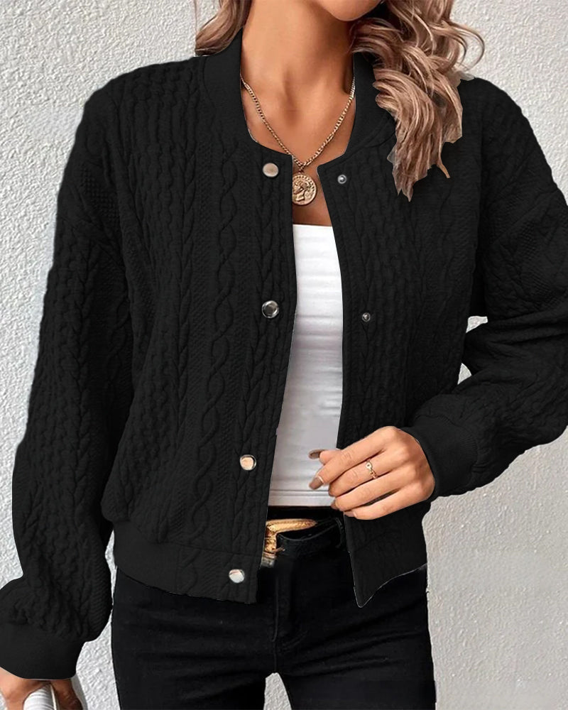 Damen Cardigan Slim Fit Freizeit mit feinem Strukturmuster