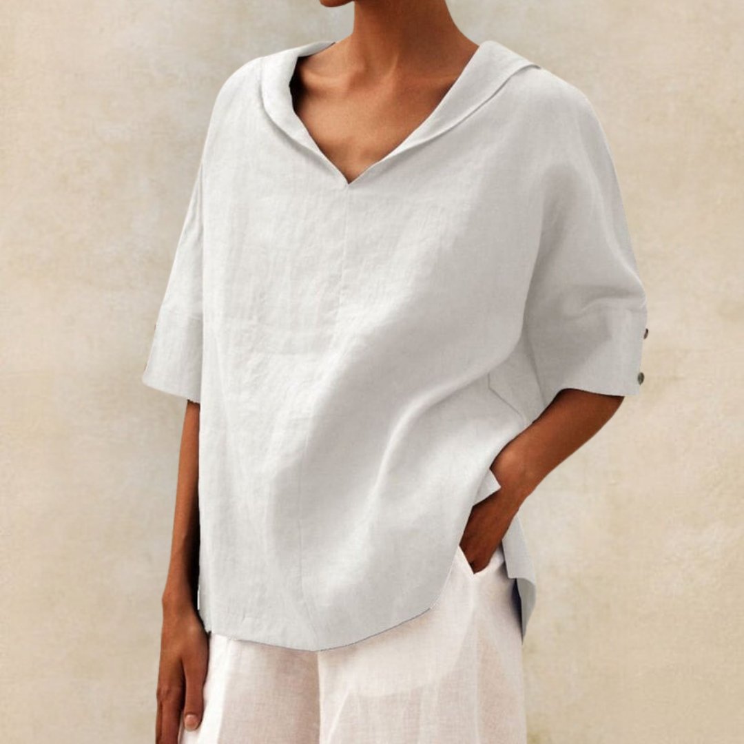 Damenbluse V-Ausschnitt Regular Fit Freizeit Elegant