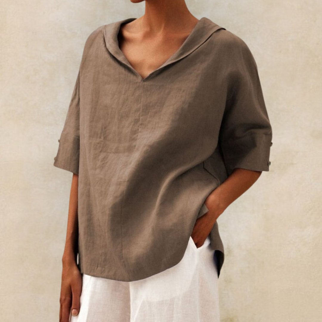 Damenbluse V-Ausschnitt Regular Fit Freizeit Elegant