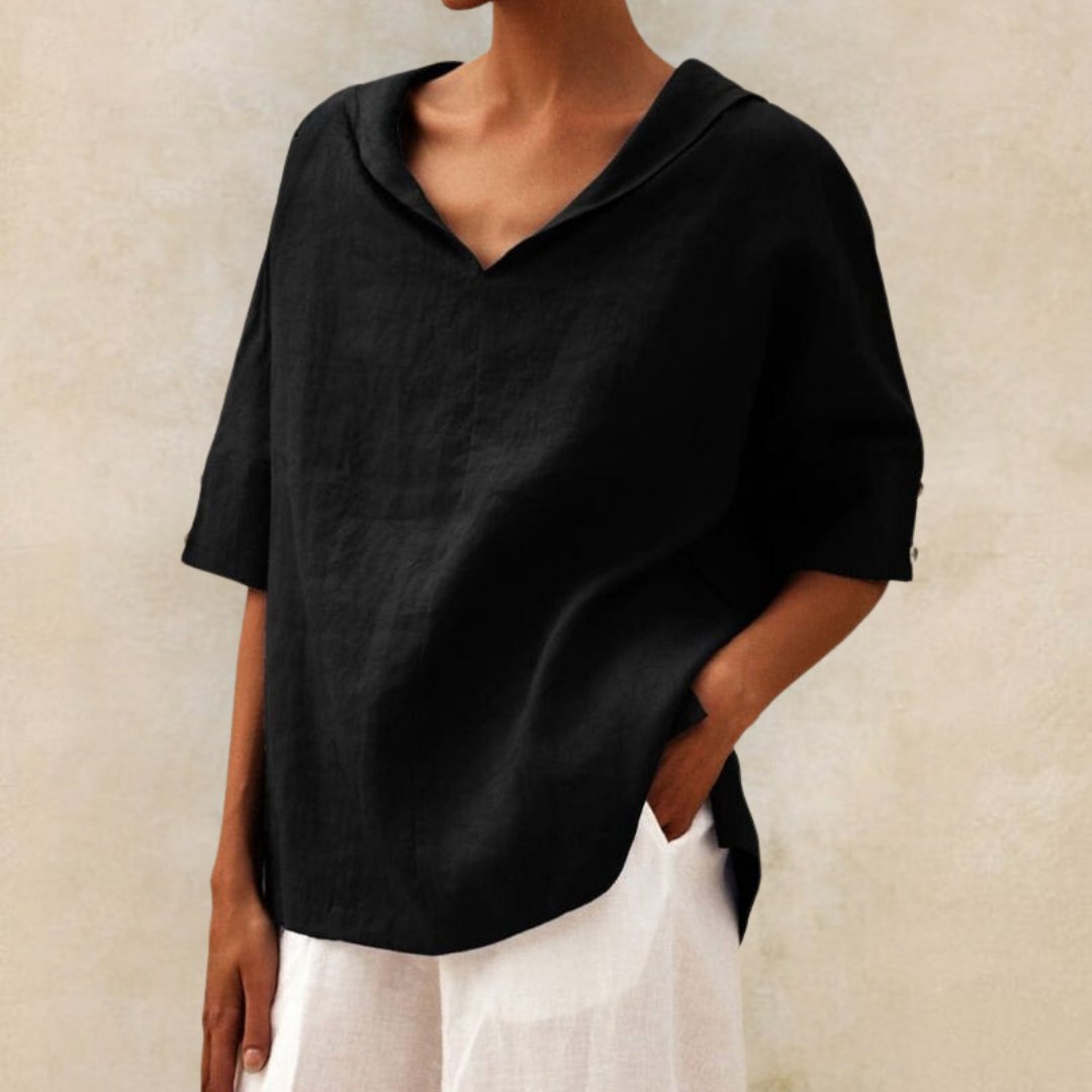 Damenbluse V-Ausschnitt Regular Fit Freizeit Elegant