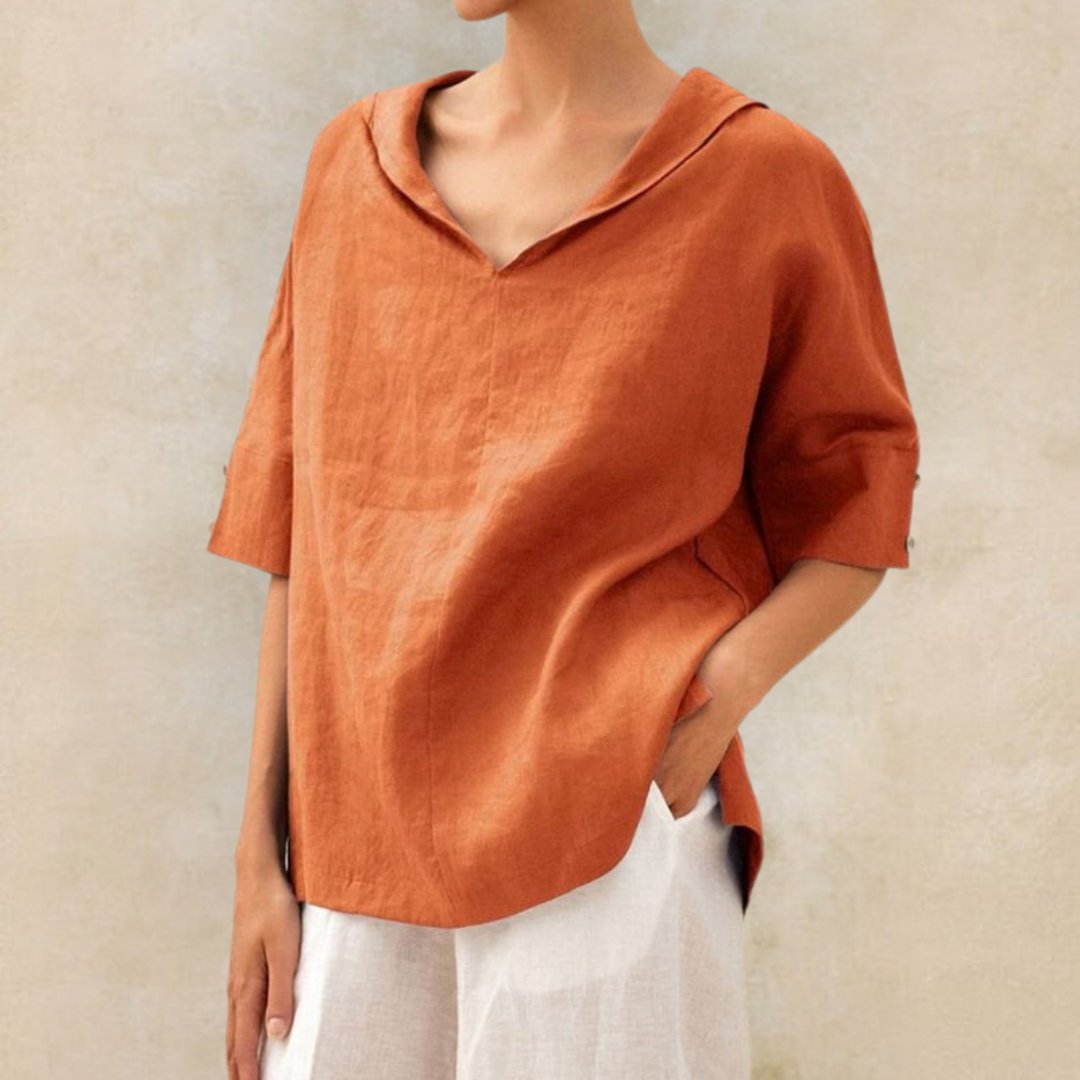 Damenbluse V-Ausschnitt Regular Fit Freizeit Elegant