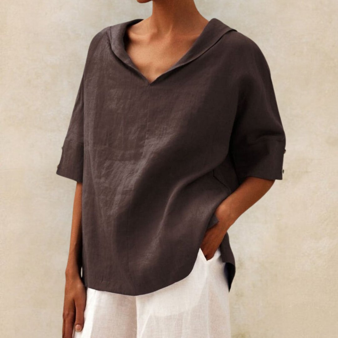 Damenbluse V-Ausschnitt Regular Fit Freizeit Elegant