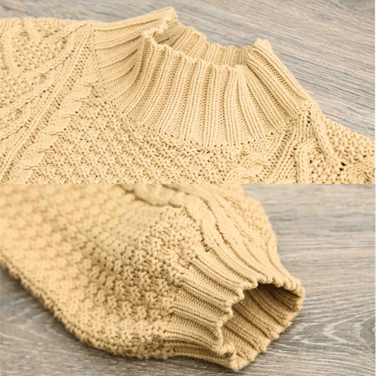 Herren Strickpullover Relaxed Fit mit Stehkragen und Kabelstrick