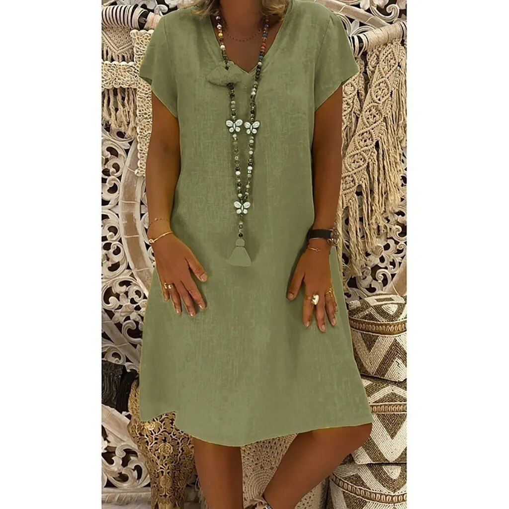 Damen Kleid Relaxed Fit Casual Locker und Bequem