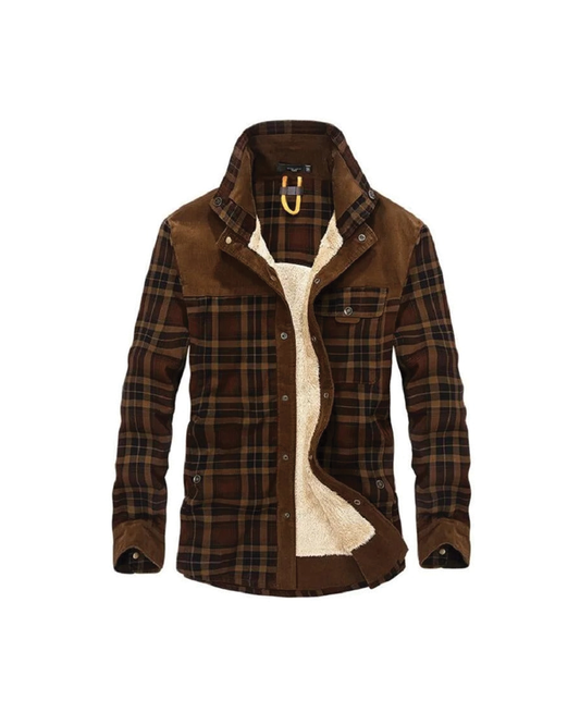 Wolljacke Herren Regular Fit Freizeit Karomuster
