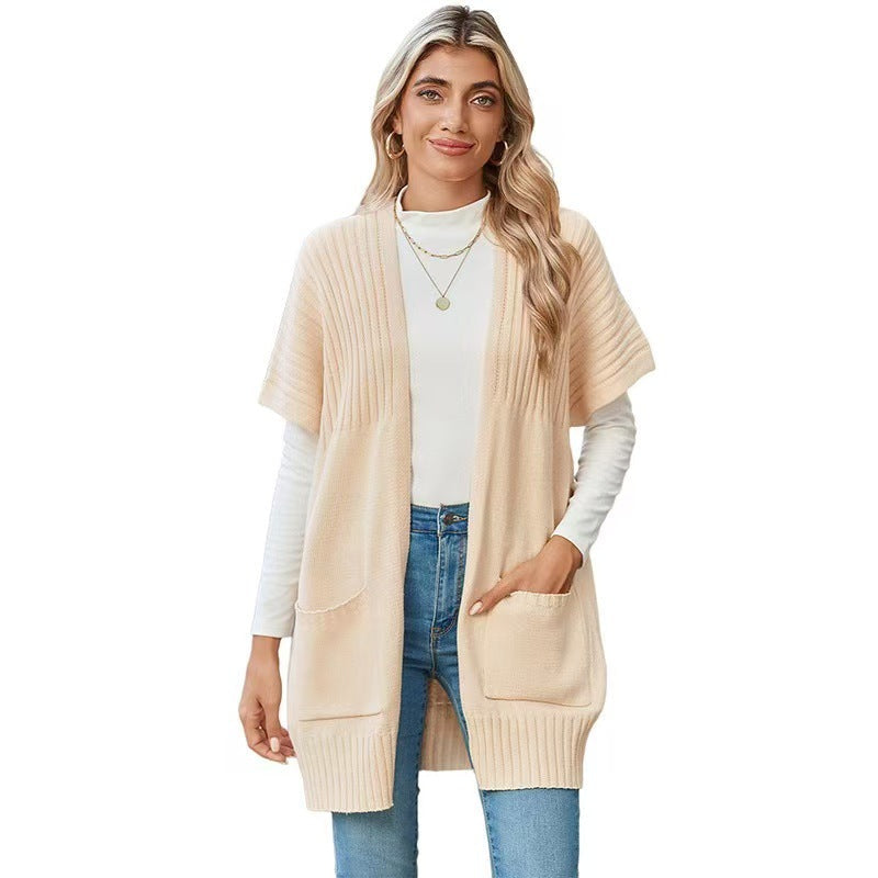 Damen Cardigan Offener Schnitt Relaxed Fit Casual