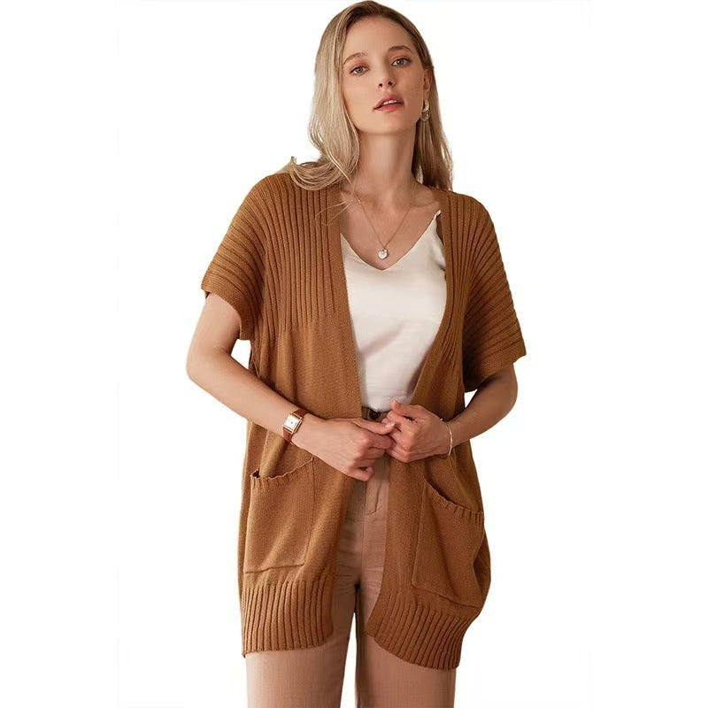 Damen Cardigan Offener Schnitt Relaxed Fit Casual