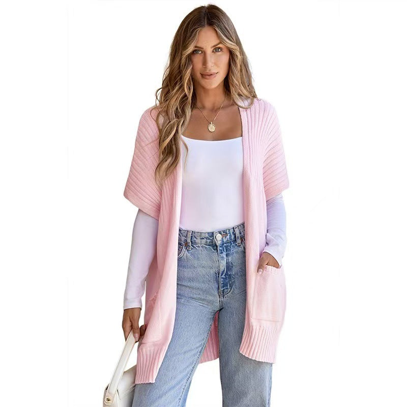 Damen Cardigan Offener Schnitt Relaxed Fit Casual