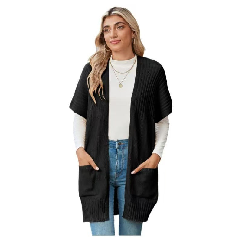 Damen Cardigan Offener Schnitt Relaxed Fit Casual
