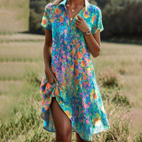 Damen Boho Sommerkleid Fließend Freizeit Urlaub