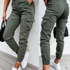 Damen Slim Fit Cargo-Hose Freizeit hohe Taille