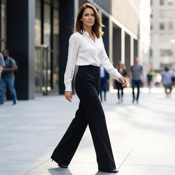Damen Slim Fit Hose Hohe Taille Elegant Freizeit & Büro