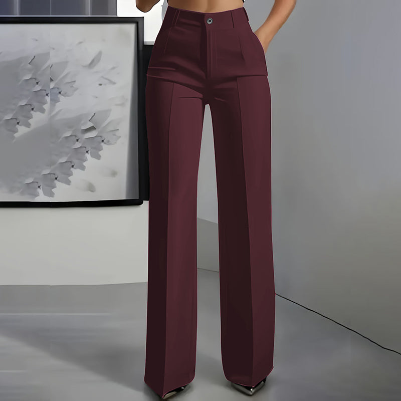 Damen Slim Fit Hose Hohe Taille Elegant Freizeit & Büro