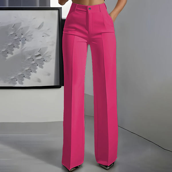 Damen Slim Fit Hose Hohe Taille Elegant Freizeit & Büro