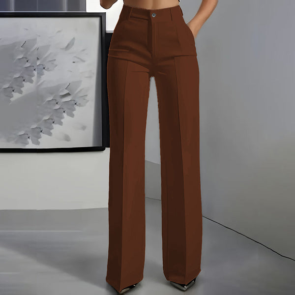 Damen Slim Fit Hose Hohe Taille Elegant Freizeit & Büro