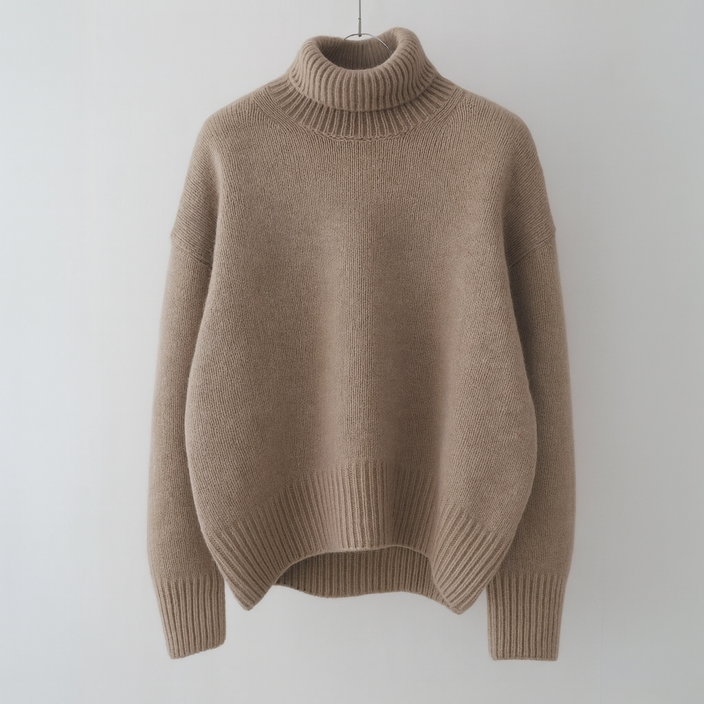 Damen Rollkragenpullover Oversize mit lockeren Ärmeln