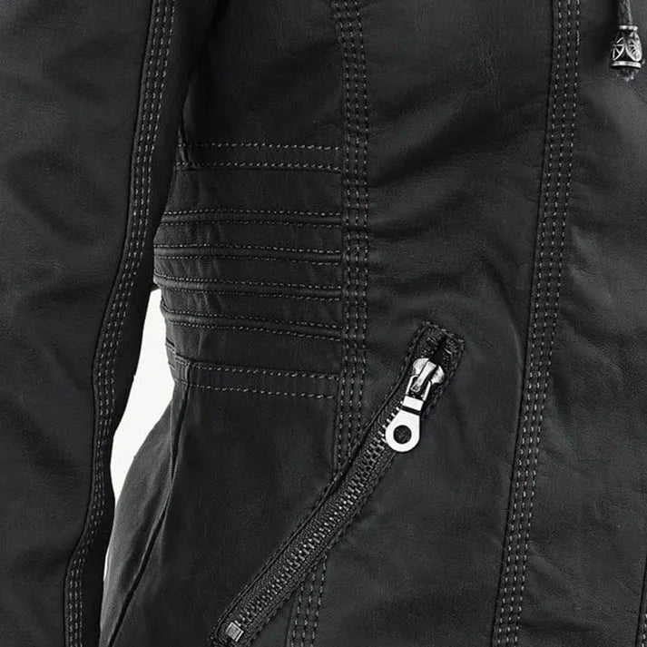 Damen Slim Fit Kapuzenjacke Casual mit abnehmbarer Kapuze