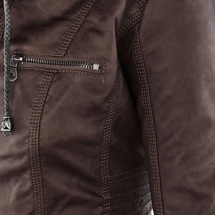 Damen Slim Fit Kapuzenjacke Casual mit abnehmbarer Kapuze