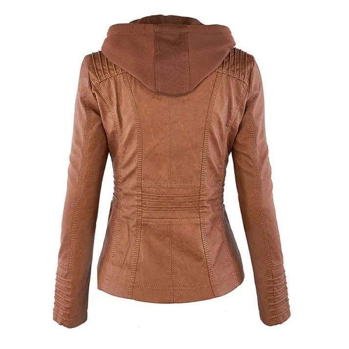 Damen Slim Fit Kapuzenjacke Casual mit abnehmbarer Kapuze