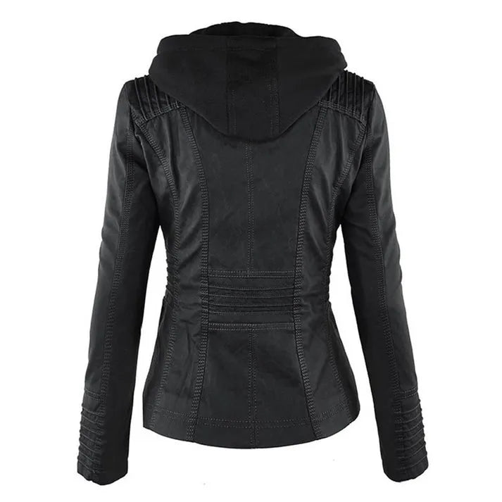 Damen Slim Fit Kapuzenjacke Casual mit abnehmbarer Kapuze
