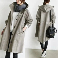 Damen Trenchcoat Lang Relaxed Fit Casual Elegant