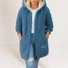 Damen Lange Fleecejacke Relaxed Fit Winter Freizeit