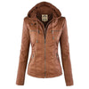 Damen Slim Fit Kapuzenjacke Casual mit abnehmbarer Kapuze