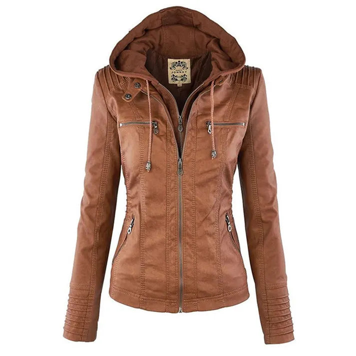 Damen Slim Fit Kapuzenjacke Casual mit abnehmbarer Kapuze